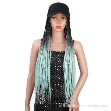 Aisi Hair Synthetic Cosplay Party Baseball Hat With Crochet Twist Braiding Hair Extension For Black Women Synthetic Hair Wigs